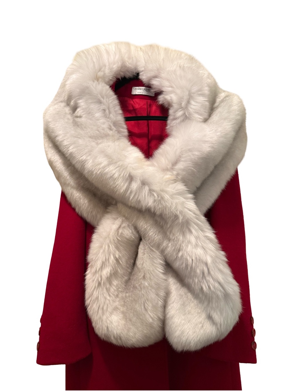 White Faux Fur Wrap Scarf - Elegant Women's Accessory